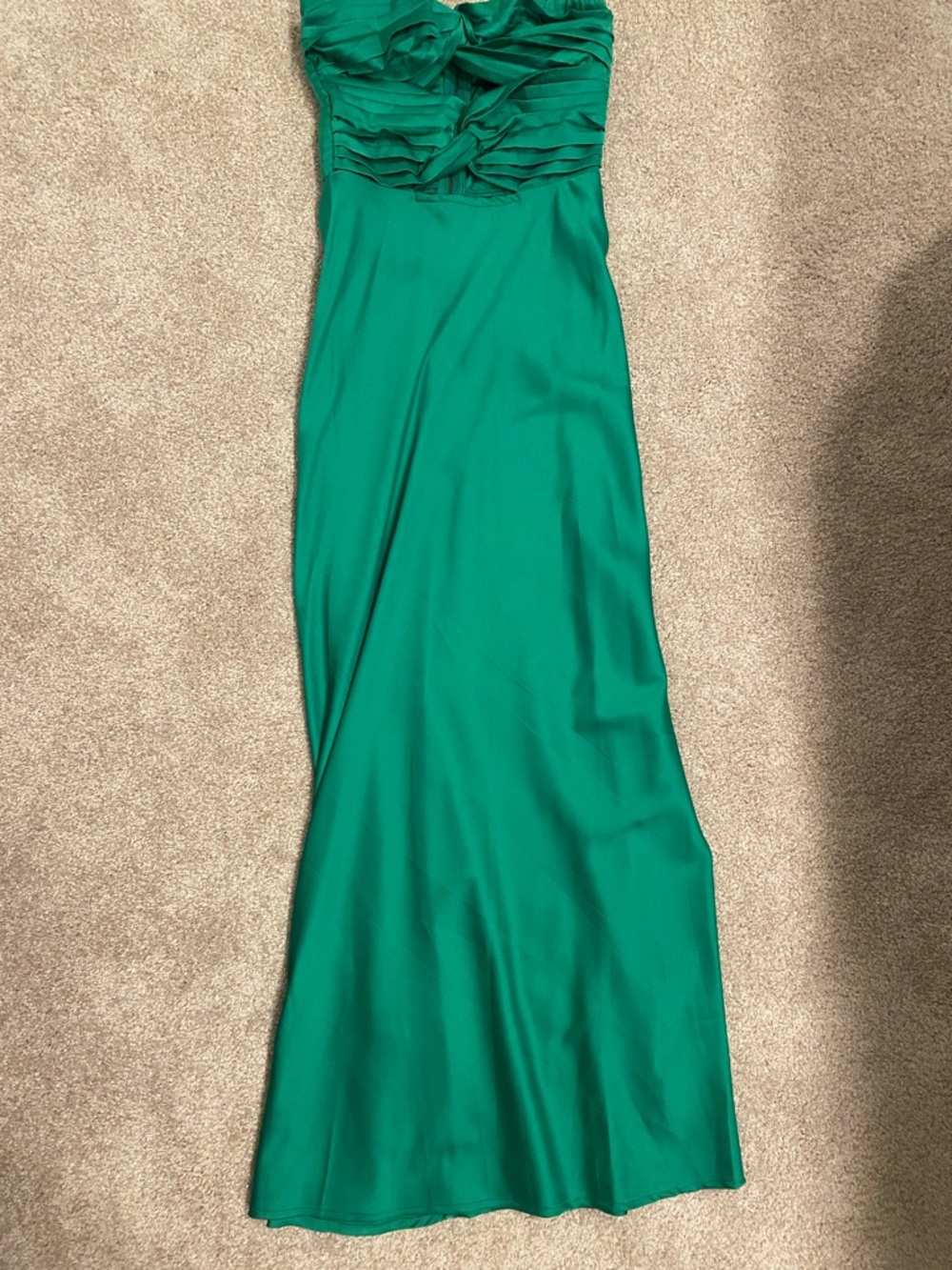 Strapless Emerald Green Evening Gown